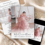 Invitación 2 Photo Quinceanera Elegant Script 15th Birthday<br><div class="desc">Invite family and friends to an elegant Quinceañera celebration for her with this unique 2 photo invitation. All text is simple to customize. (IMAGE PLACEMENT TIP: An easy way to center a photo exactly how you want is to crop it before uploading to the Zazzle website.) Design features two pictures...</div>