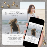Invitación 2 Photo Quinceanera Elegant Script 15th Birthday<br><div class="desc">Invite family and friends to an elegant Quinceañera celebration for her with this unique 2 photo invitation. All text is simple to customize. (IMAGE PLACEMENT TIP: An easy way to center a photo exactly how you want is to crop it before uploading to the Zazzle website.) Design features two pictures...</div>