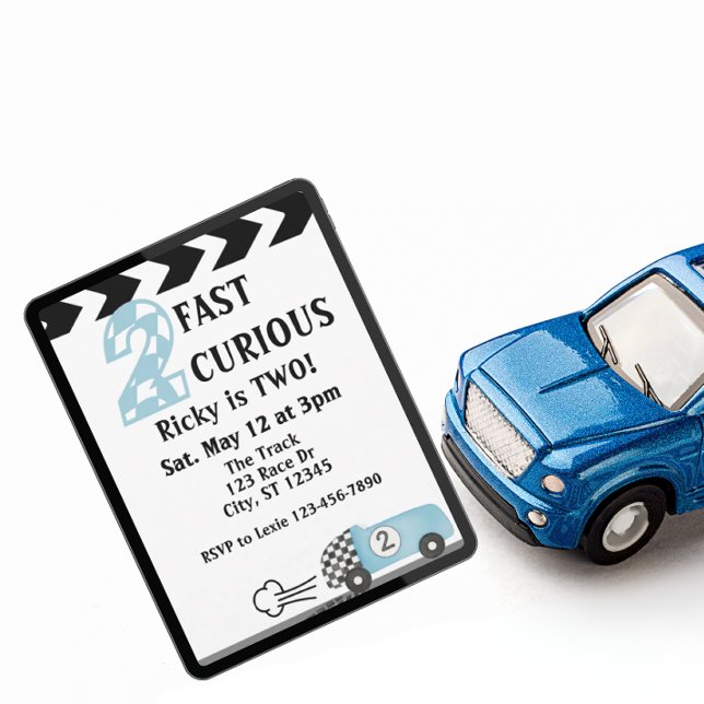 Invitación 2 rápidos 2 curiosos, coche de carreras 2º cumplea (Subido por el creador)