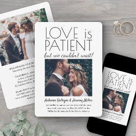 Invitación 2 Recepción de Fotos Solo el Amor es Paciente Boda