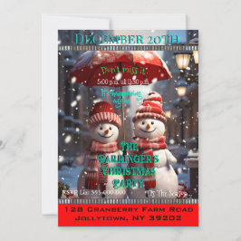 Invitación 2 Snowman lanza a Fiesta Navidad