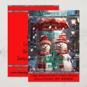 Invitación 2 Snowman lanza a Fiesta Navidad
