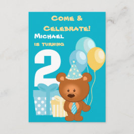 Invitación 2da fiesta de cumpleaños del oso y de los globos