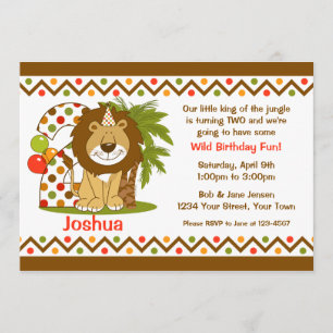 Invitación 2do cumpleaños del león lindo