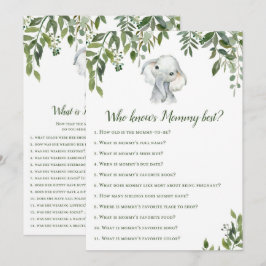 Invitación 2x Juegos Elephant Baby Shower 5x7" Tamaño