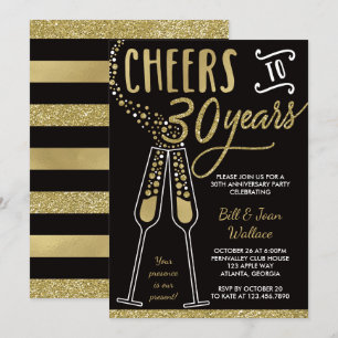 Invitación 30º Aniversario de Boda, Brillo Falso