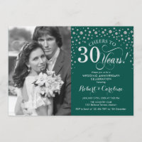 30º Aniversario de Boda con Foto - Plata Verde