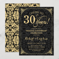 30º Aniversario de Boda - Damasco Negro Oro