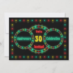 INVITACIÓN 30º ANIVERSARIO DE BODAS - LUCES DE NEÓ