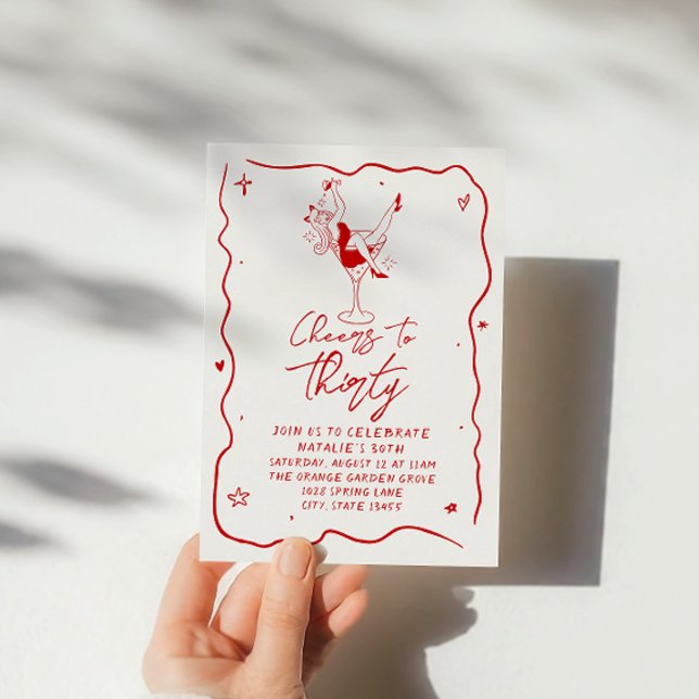 Invitación 30.ª Alegría A Treinta Quirky Fiesta De Cumpleaños (Subido por el creador)