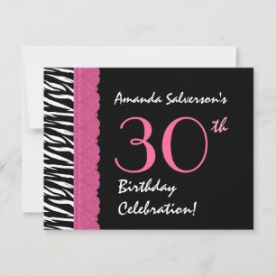 Invitación 30.ª Cebra Negra Rosa Ver 5 G434A