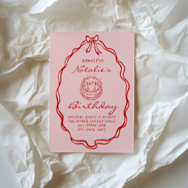 Invitación 30.ª Coqueta Destilada A Mano Treinta Cumpleaños