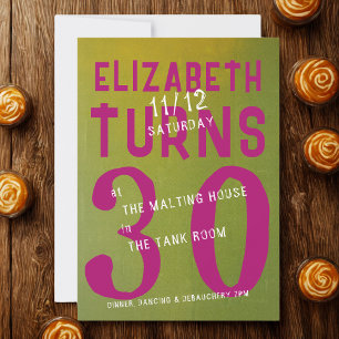 Invitación 30.ª diversión de cumpleaños