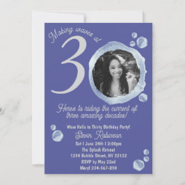 Invitación 30.ª Feria del cumpleaños de las burbujas azules d