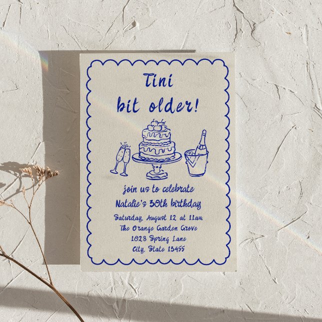 Invitación 30.ª Fiesta de Cumpleaños de Pastel de Champagne c (Subido por el creador)