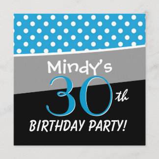 Invitación 30.ª Fiesta de cumpleaños Patrón de Punto Polka pa