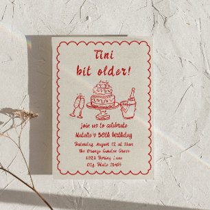 Invitación 30.ª Fiesta de cumpleaños quirky de copas de champ