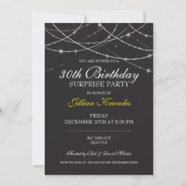 Invitación 30.ª Fiesta de la sorpresa de cumpleaños luces de 