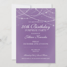 Invitación 30.ª Fiesta de la sorpresa de cumpleaños luces de 