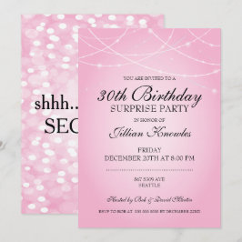 Invitación 30.ª Fiesta de sorpresas de cumpleaños luces de cu