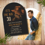 Invitación 30.ª foto de cumpleaños Gorra de Cowboy rústico bo<br><div class="desc">Foto de cumpleaños número 30 Gorra rústico de Cowboy e invitación a botes de cuero presenta un par de botas de vaquero de cuero con gorra y la información personalizada de la fiesta de cumpleaños número 30 a continuación. Personalice agregando su foto favorita al revés. Creado por Evco Studio www.zazzle.com/store/evcostudio...</div>