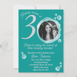 Invitación 30.ª foto de la fiesta de cumpleaños de las burbuj