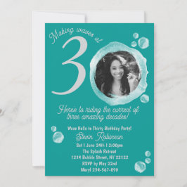 Invitación 30.ª foto de la fiesta de cumpleaños de las burbuj