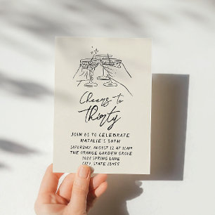 Invitación 30.ª Mano Alegra A Treinta Cumpleaños Retro