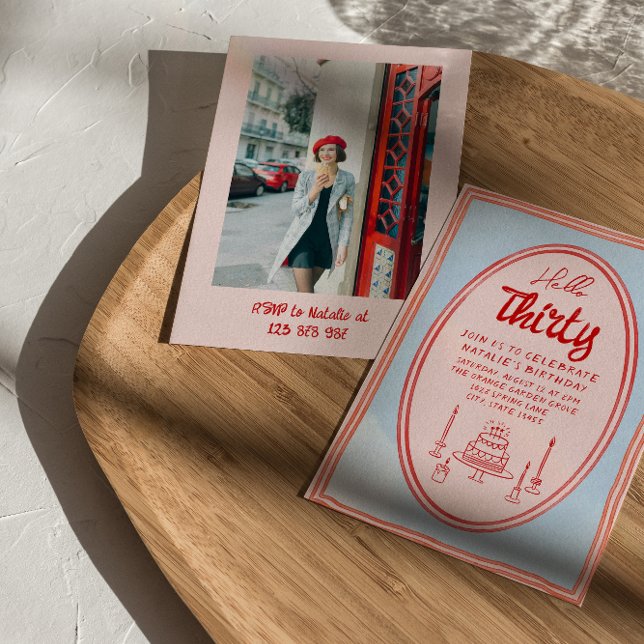 Invitación 30.ª Mano Rosa Escrita Foto De Pastel Dibujado Cum (Subido por el creador)