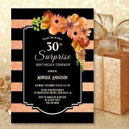 Invitación 30.ª Naranja de cumpleaños Fiesta de cena de sorpr