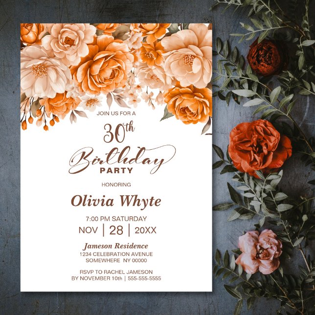 Invitación 30.ª Naranja Fiesta Floral (Subido por el creador)