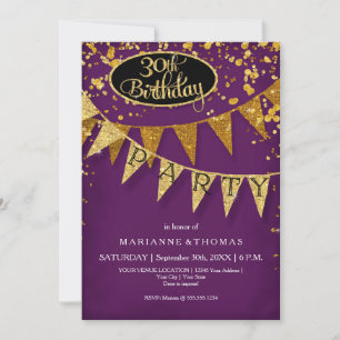 Invitación 30.ª Pancarta de la Fiesta de cumpleaños Pennant C