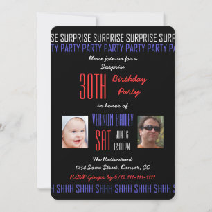 Invitación 30.ª sorpresa cumpleaños para hombres tus fotos