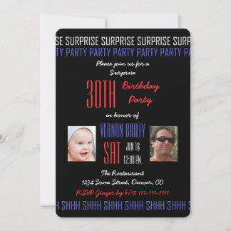 Invitación 30.ª sorpresa cumpleaños para hombres tus fotos