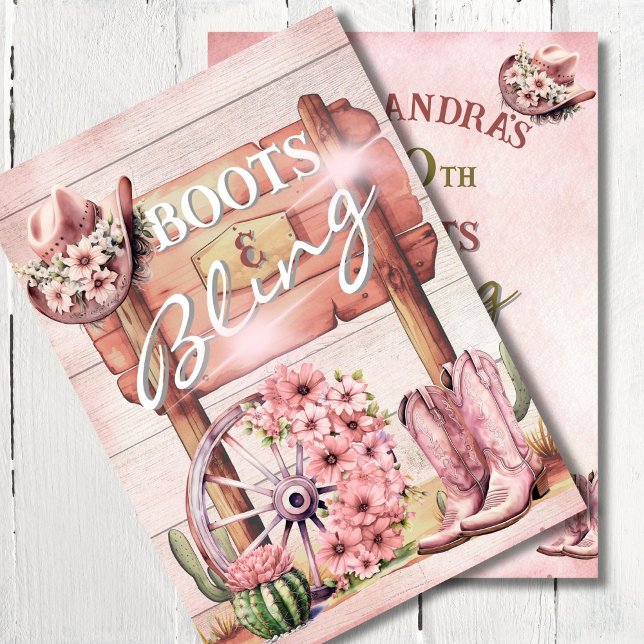 Invitación 30.ª Vaquera Boots balanceando el marrón rosa occi (Subido por el creador)
