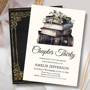 Invitación 30.ª   Vintage Victorian Book Birthday