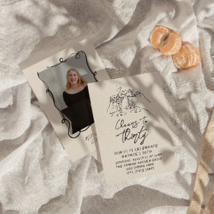 Invitación 30.º Alegre A Treinta Aniversario De La Foto Retro