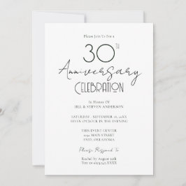 Invitación 30.º Aniversario Boda Elegante Guión