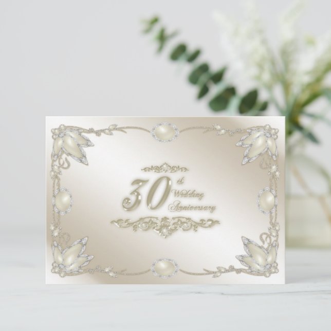 Invitación 30.º aniversario del Boda RSVP (Anverso de pie)