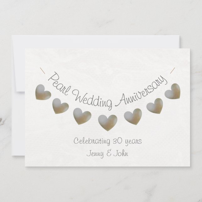 Invitación 30.º Boda de perlas aniñando (Reverso)