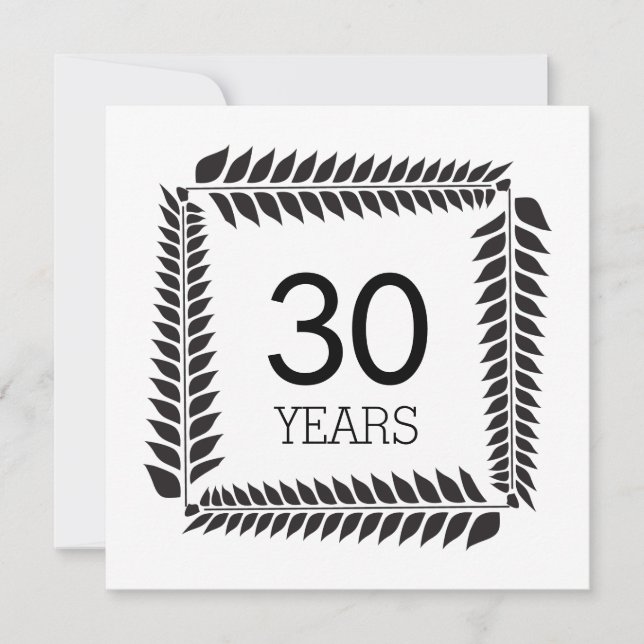 Invitación 30.º Boda o aniversario de negocios (Anverso)