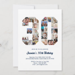 Invitación 30.º Collage de fotos de cumpleaños número 30 Pers
