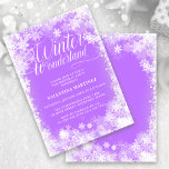 Invitación 30.º copo de nieve Fiesta de cumpleaños<br><div class="desc">La elegante invitación de invierno de la maravillosa tierra de los 30 años incluye una hermosa caligrafía rodeada por un exuberante copo de nieve y un borde de nieve. Los copos de nieve se proyectan sobre el suave fondo violeta del bonito. En realidad, puede cambiar el color de fondo a...</div>