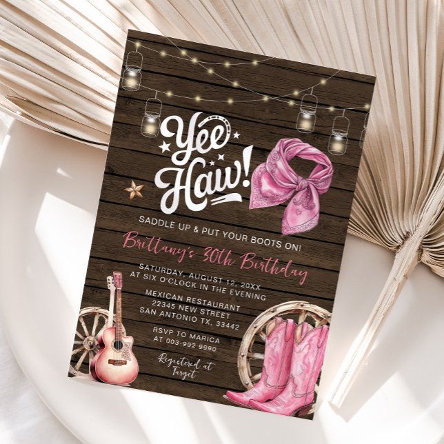 Invitación 30.º cumpleaños 40 de Novia Rústica Occidental (Subido por el creador)