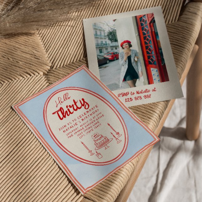 Invitación 30.º cumpleaños de la foto rápida de torta dibujad (Subido por el creador)