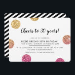 Invitación 30.º CUMPLEAÑOS FIESTA purpurina de oro moderno pu<br><div class="desc">por kat massard >>> www.simplysweetPAPERIE.com <<< Un diseño de invitación de moda para tu CUMPLEAÑOS para cualquier edad - contáctame para cambiar el tipo de purpurina para ti! CONSEJO :: 1. Para cambiar/mover gráficos y fuentes y añadir más texto, pulse el botón "personalizar". - - - - - - -...</div>
