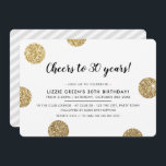 Invitación 30.º CUMPLEAÑOS FIESTA purpurina de oro moderno pu<br><div class="desc">por kat massard >>> www.simplysweetPAPERIE.com <<< Un diseño de invitación de moda para tu CUMPLEAÑOS para cualquier edad - contáctame para cambiar el tipo de purpurina para ti! CONSEJO :: 1. Para cambiar/mover gráficos y fuentes y añadir más texto, pulse el botón "personalizar". - - - - - - -...</div>