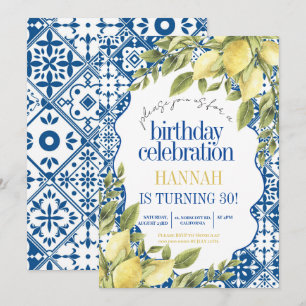 Invitación 30.º cumpleaños italiano del limón mediterráneo