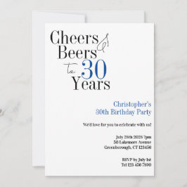 Invitación 30.º cumpleaños simple Fiesta de cervezas
