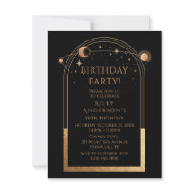 30.º cumpleaños Treinta Oro Negro Celestial